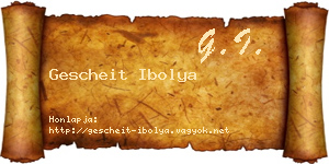Gescheit Ibolya névjegykártya